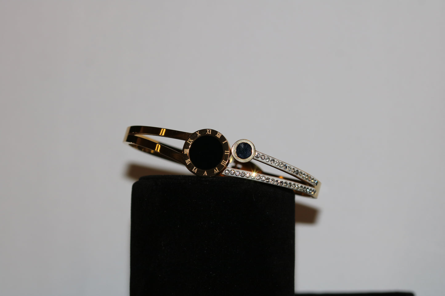 Cartier Gold Plated Black Stone Bangle