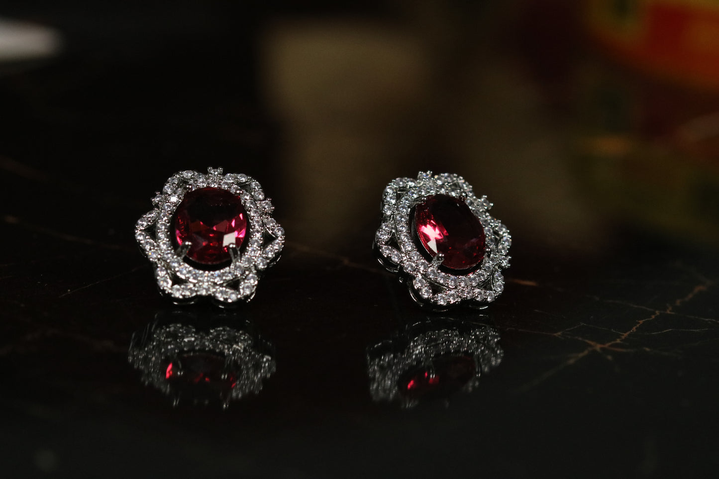 Emerald Green Stone Earrings