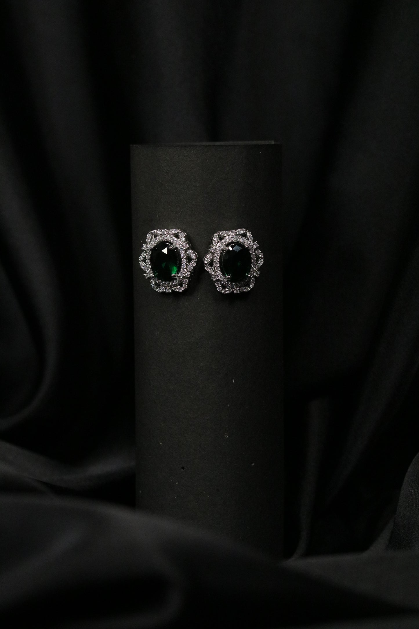 Emerald Green Stone Earrings