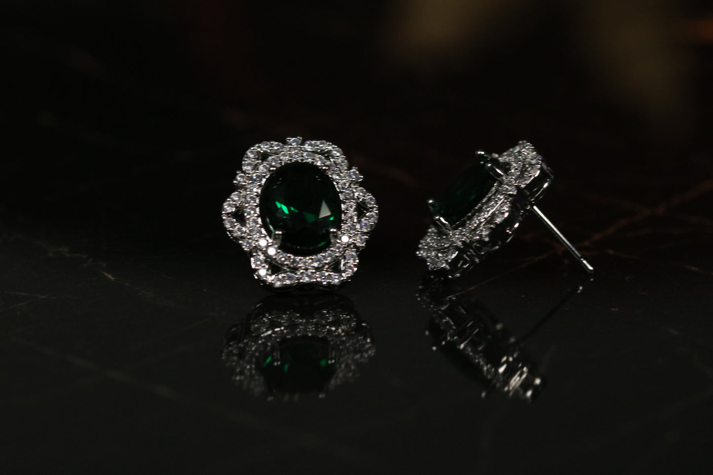 Emerald Green Stone Earrings